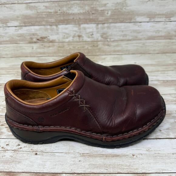 Red Wing Shoes Brown Leather Slip On Steel Toe SD Work Shoes Women's Size 7.5D - Picture 1 of 9